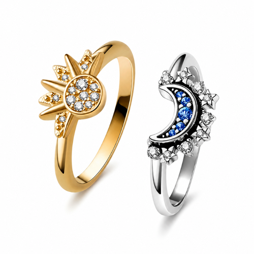 Anillo Sol y Luna para Mejores Amigas